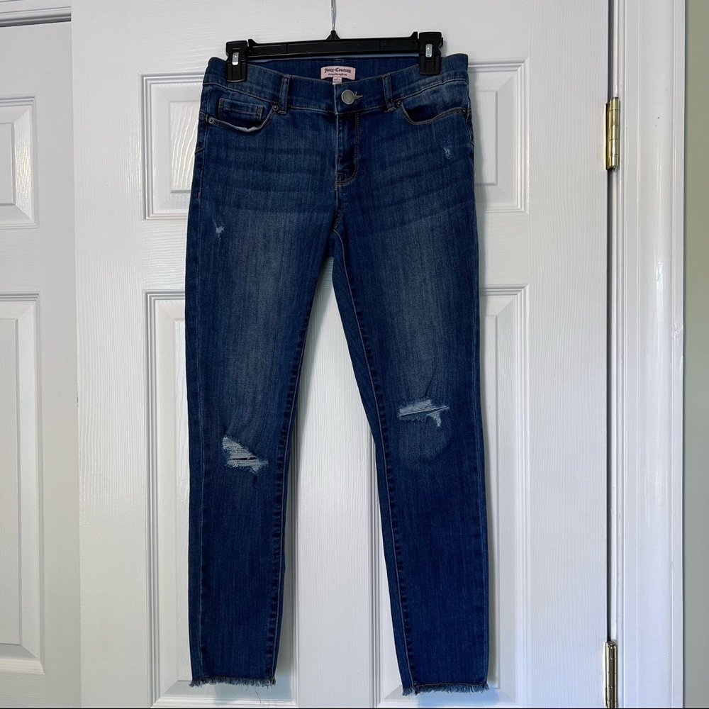 Juicy Couture jeans mid-rise frayed hem size 2